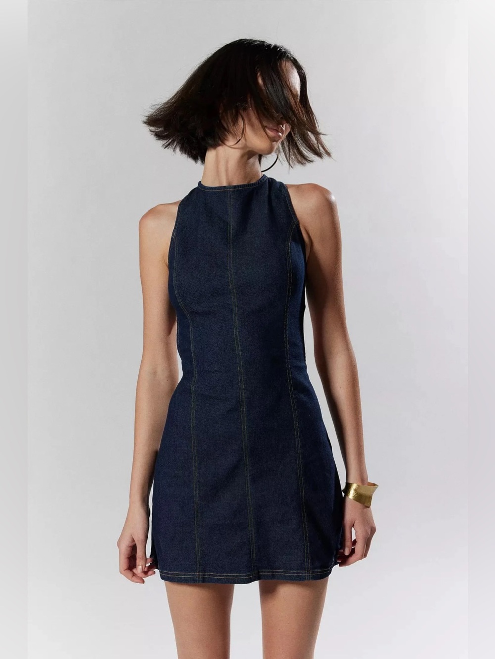 NEW Silence + Noise Lilith Denim Cutout
Shift Dress Sz M Open Urban Outfitters